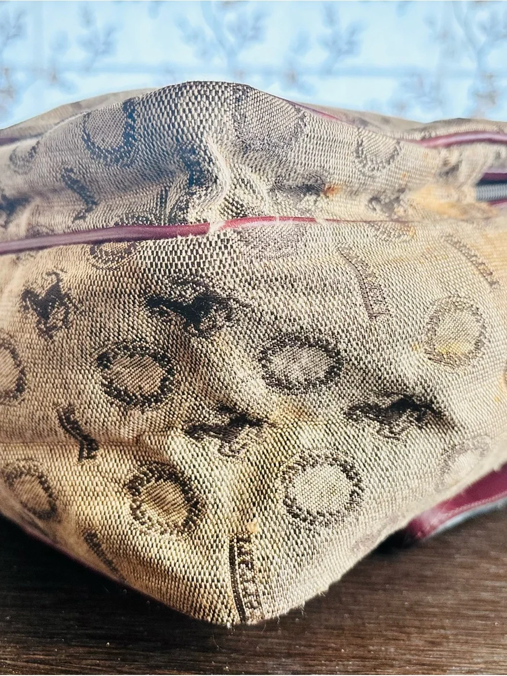 Vintage Ferrari Monogram Canvas Crossbody Bag Lock & Key